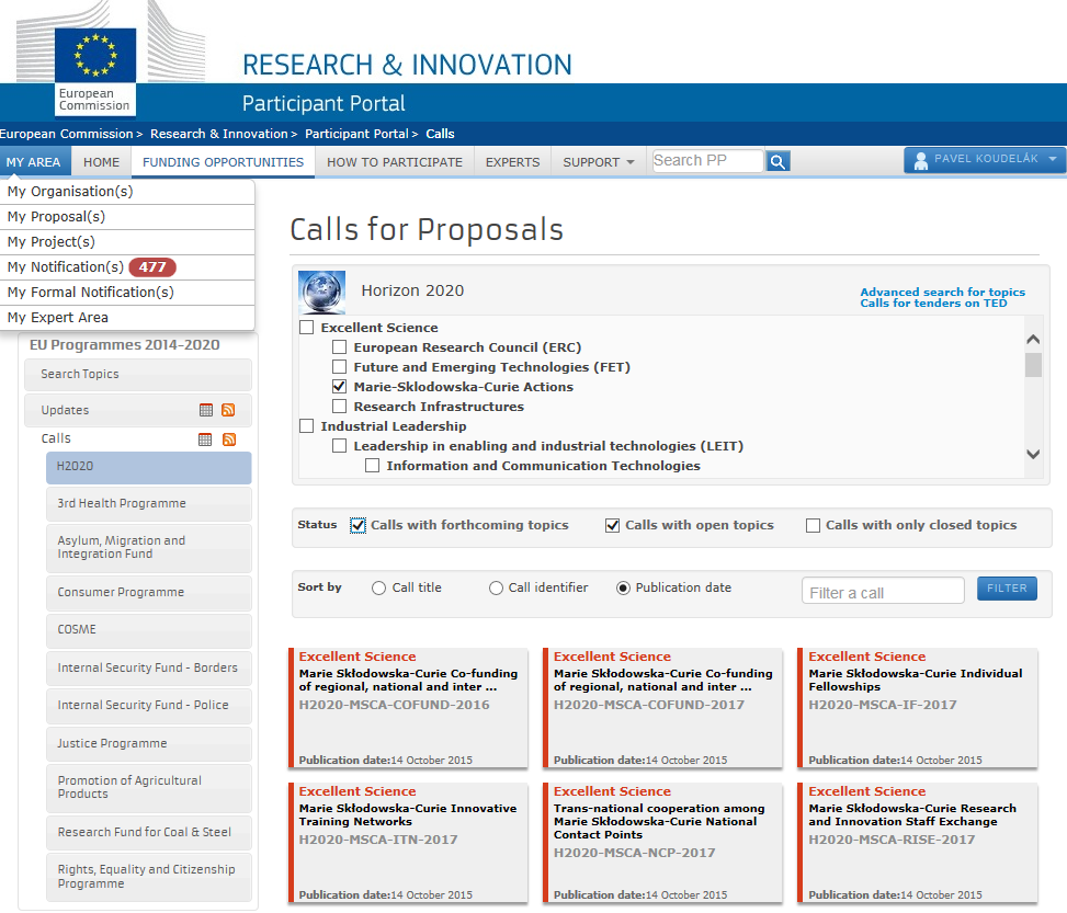 Evropská komise zveřejňuje výzvy v HORIZON 2020 na