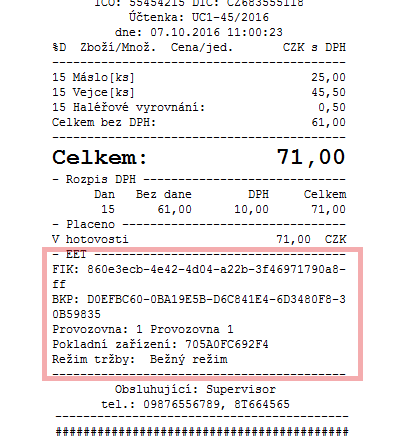 V agendě Pokladní příjmy je možné pomocí omezení EET = Tržba neodeslána zobrazit doklady, které se nepodařilo odeslat. Pomocí tlačítka EET je možné znovu tržbu odeslat.