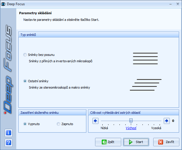 Použití modulu Deep Focus 3.4 při přeostřování k posunu vzorku v jeho zorném poli. U makro snímků většinou dochází k menším změnám zvětšení. Modul Deep Focus 3.