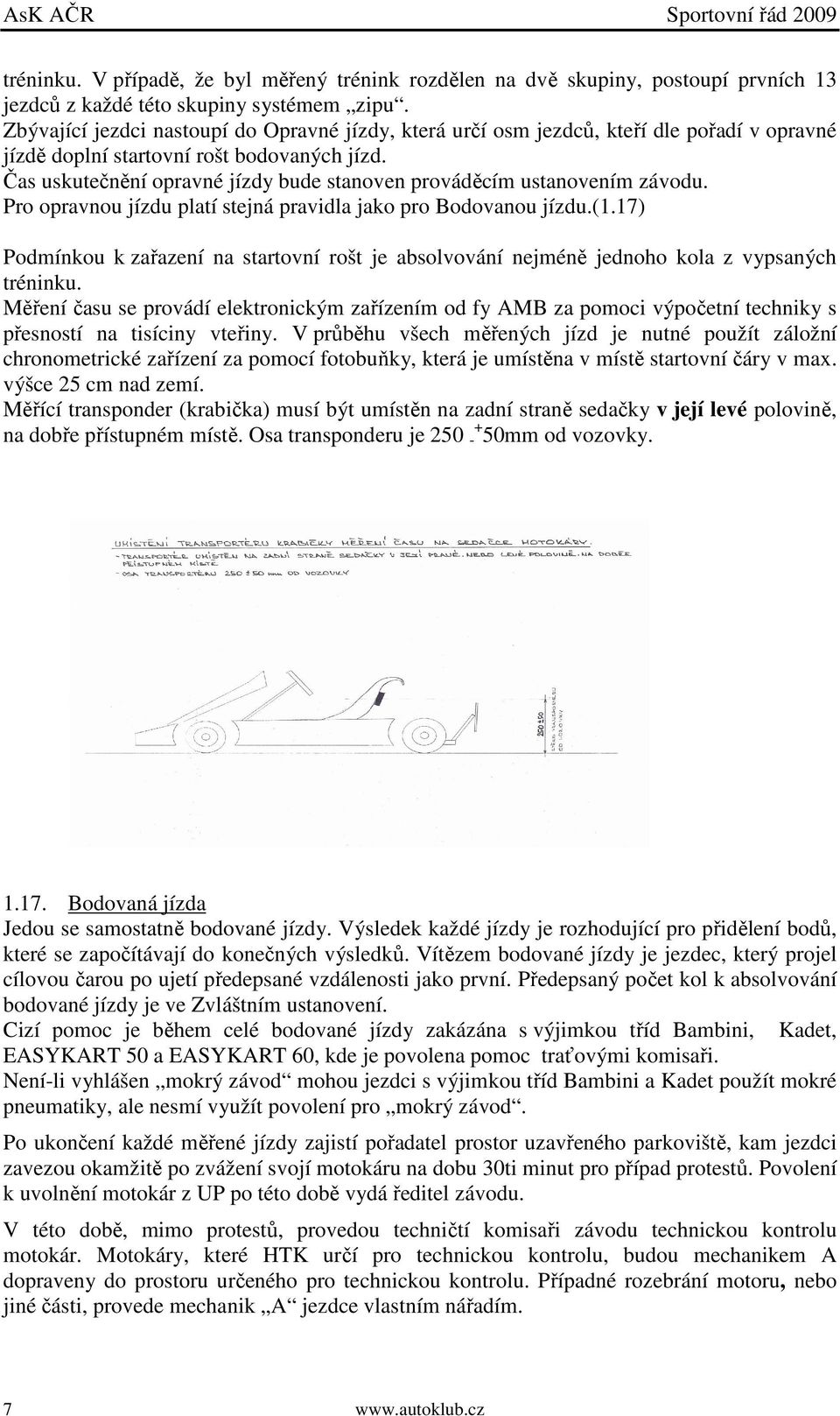 Čas uskutečnění opravné jízdy bude stanoven prováděcím ustanovením závodu. Pro opravnou jízdu platí stejná pravidla jako pro Bodovanou jízdu.(1.