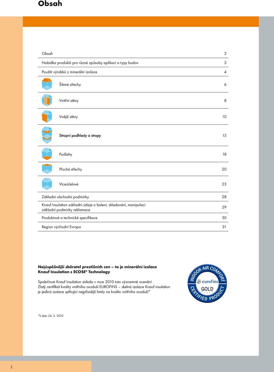 30 egion východní Evropa 31 Nejúspěšnější sběratel prestižních cen to je minerální izolace Knauf Insulation s ECOSE Technology Společnost Knauf Insulation získala v roce 2010 toto