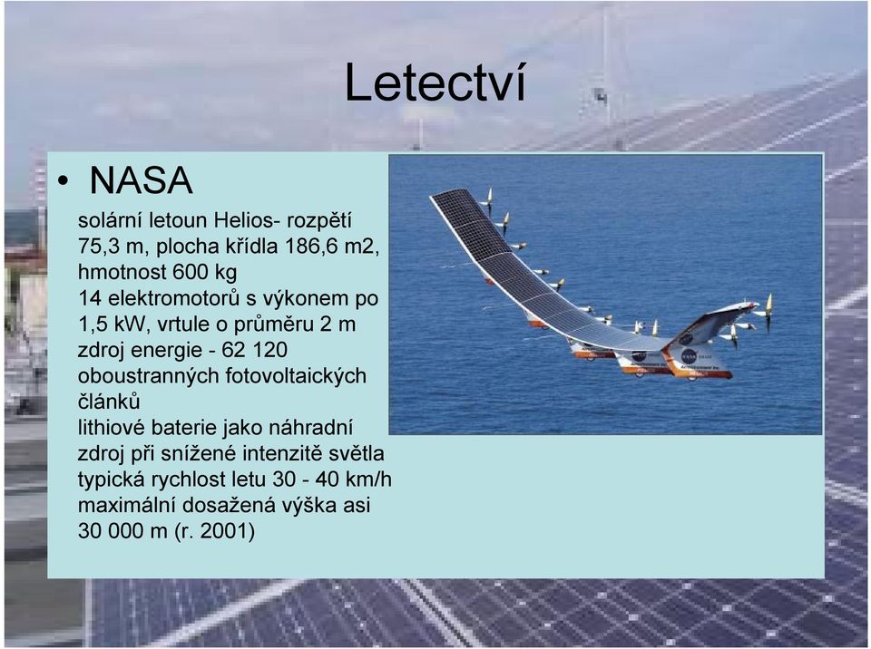 oboustranných fotovoltaických článků lithiové baterie jako náhradní zdroj při snížené