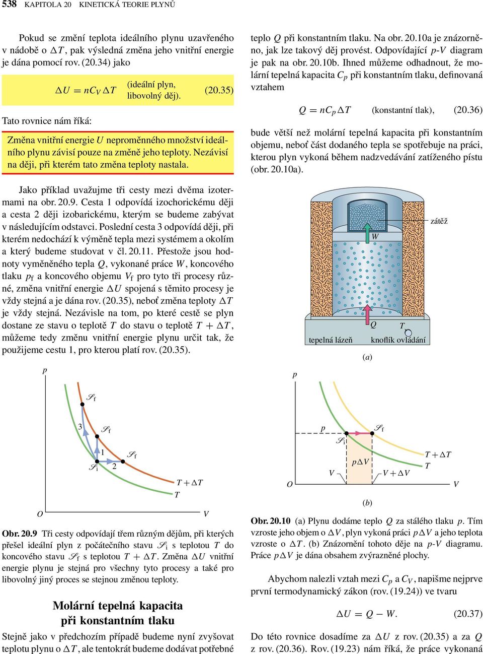 konstantním tlaku Na obr 00a je znázorněno, jak lze takový děj rovést dovídající - diagram je ak na obr 00b Ihned můžeme odhadnout, že molární teelná kaacita C ři konstantním tlaku, definovaná