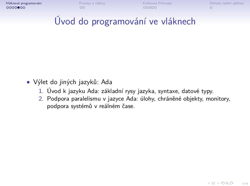 Úvod k jazyku Ada: základní rysy jazyka, syntaxe, datové