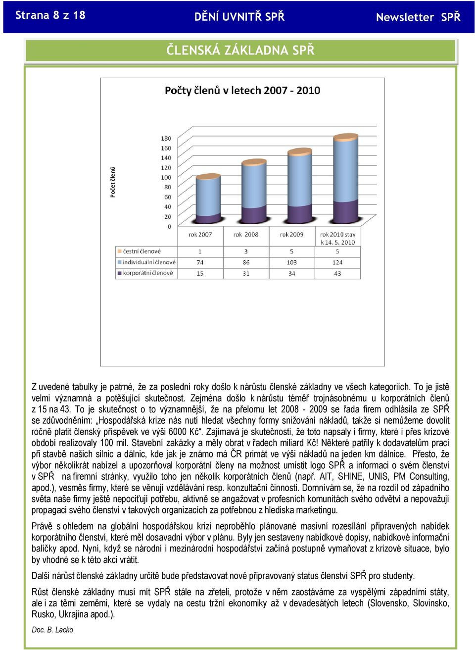 To je skutečnost o to významnější, že na přelomu let 2008-2009 se řada firem odhlásila ze SPŘ se zdůvodněním: Hospodářská krize nás nutí hledat všechny formy snižování nákladů, takže si nemůžeme