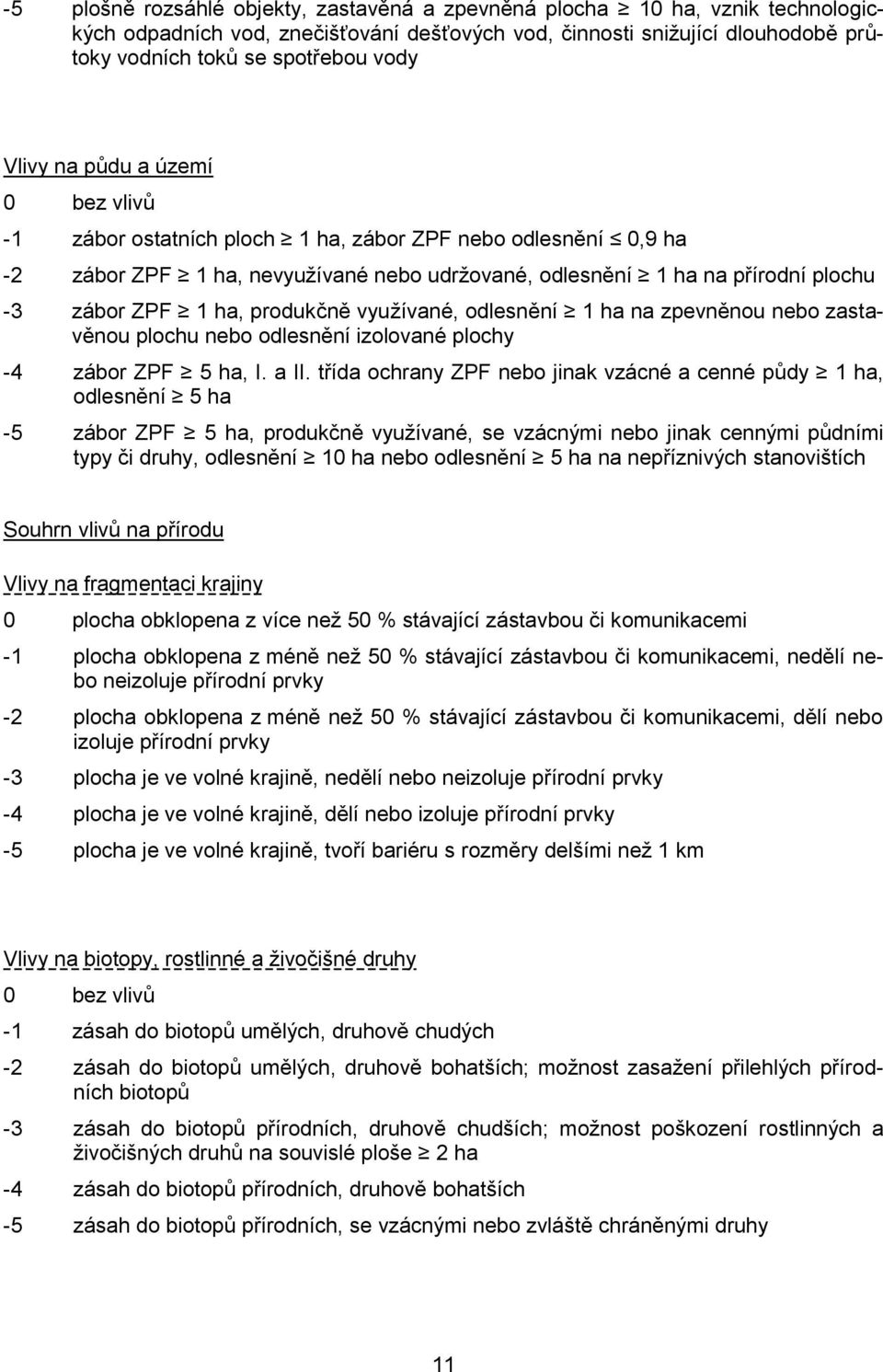 produkčně vyuţívané, odlesnění 1 ha na zpevněnou nebo zastavěnou plochu nebo odlesnění izolované plochy -4 zábor ZPF 5 ha, I. a II.