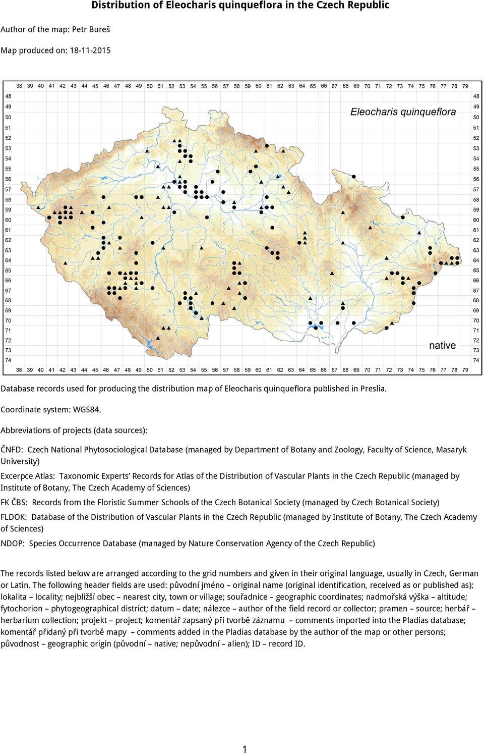 Abbreviations of projects (data sources): ČNFD: Czech National Phytosociological Database (managed by Department of Botany and Zoology, Faculty of Science, Masaryk University) Excerpce Atlas: