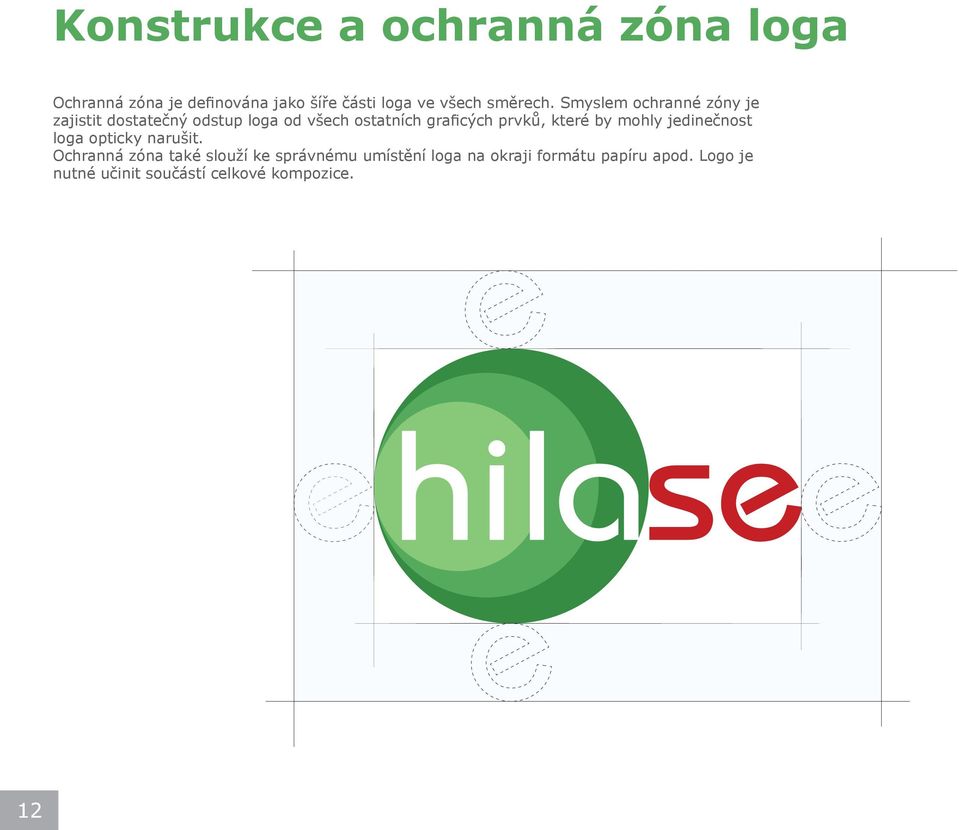 Smyslem ochranné zóny je zajistit dostatečný odstup loga od všech ostatních graficých prvků,