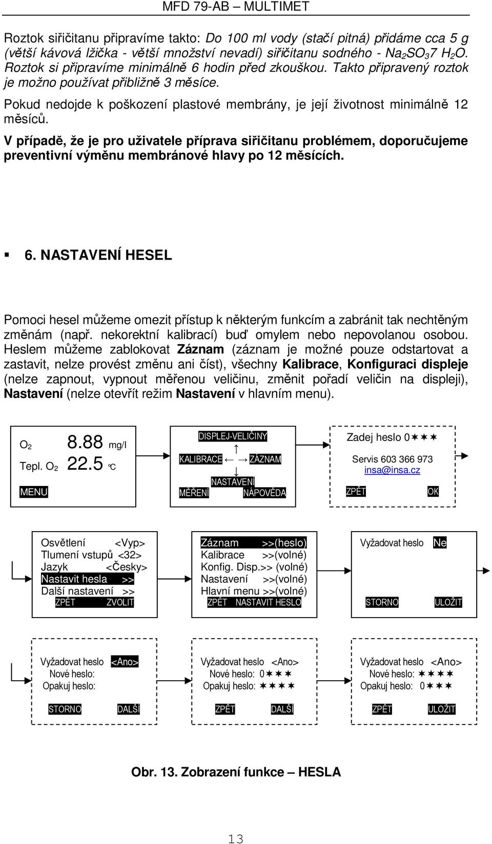 V případě, že je pro uživatele příprava siřičitanu problémem, doporučujeme preventivní výměnu membránové hlavy po 12 měsících. 6.