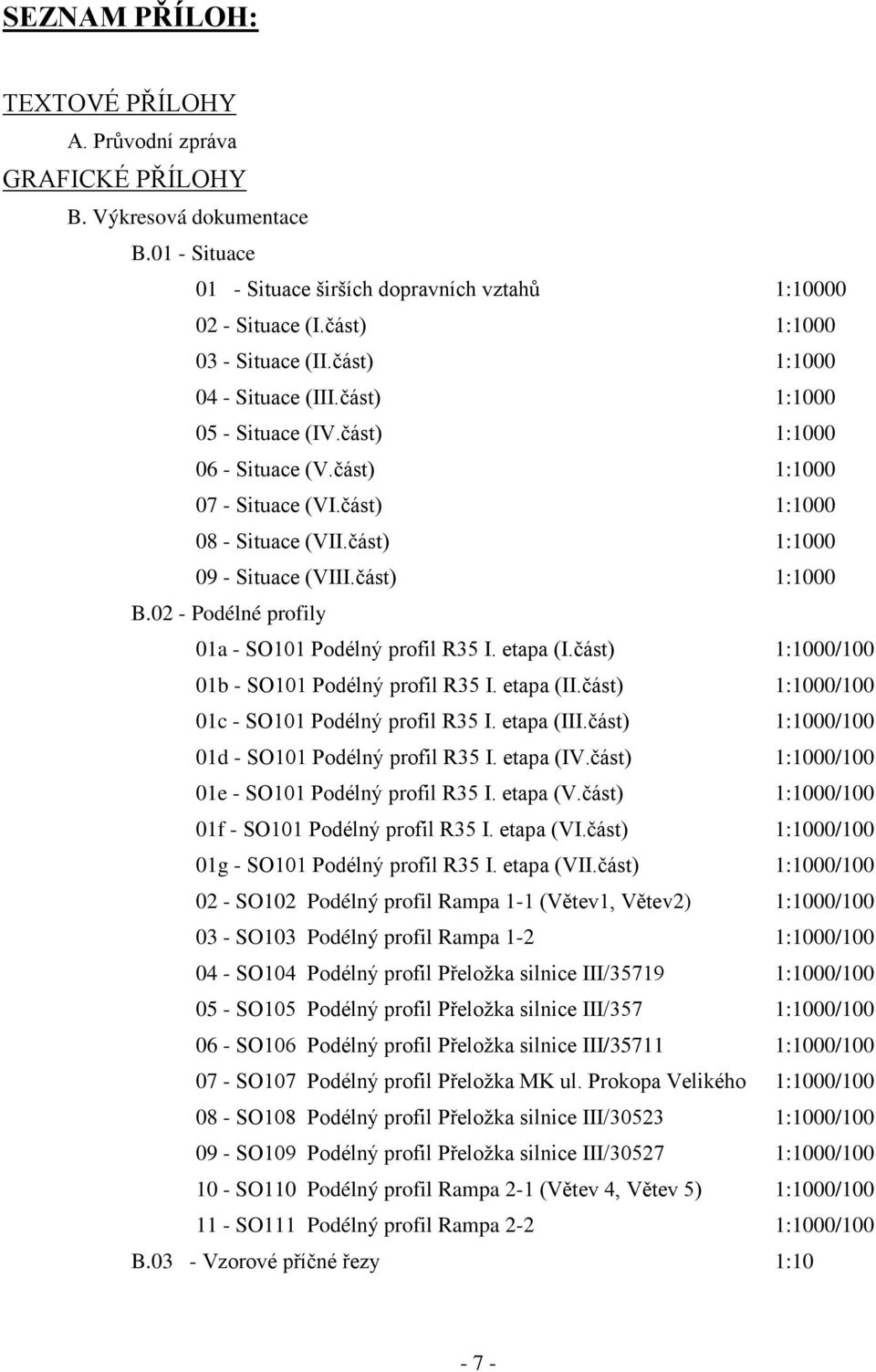 02 - Podélné profily 01a - SO101 Podélný profil R35 I. etapa (I.část) 1:1000/100 01b - SO101 Podélný profil R35 I. etapa (II.část) 1:1000/100 01c - SO101 Podélný profil R35 I. etapa (III.