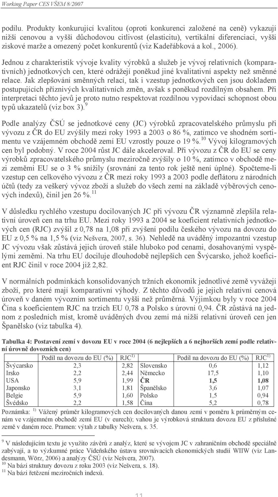 konkurentů (viz Kadeřábková a kol., 2006).