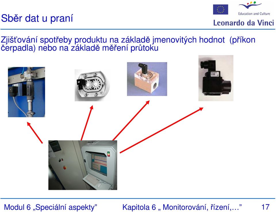 čerpadla) nebo na základě měření průtoku Modul