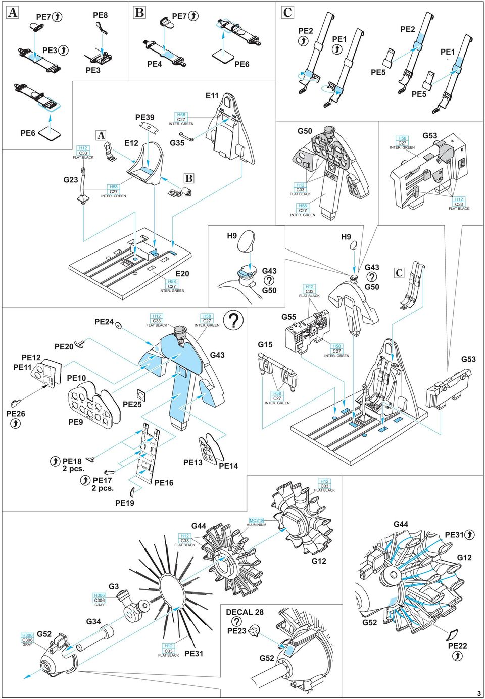 PE26 PE9 PE25 PE18 2 pcs. PE13 PE PE17 2 pcs.