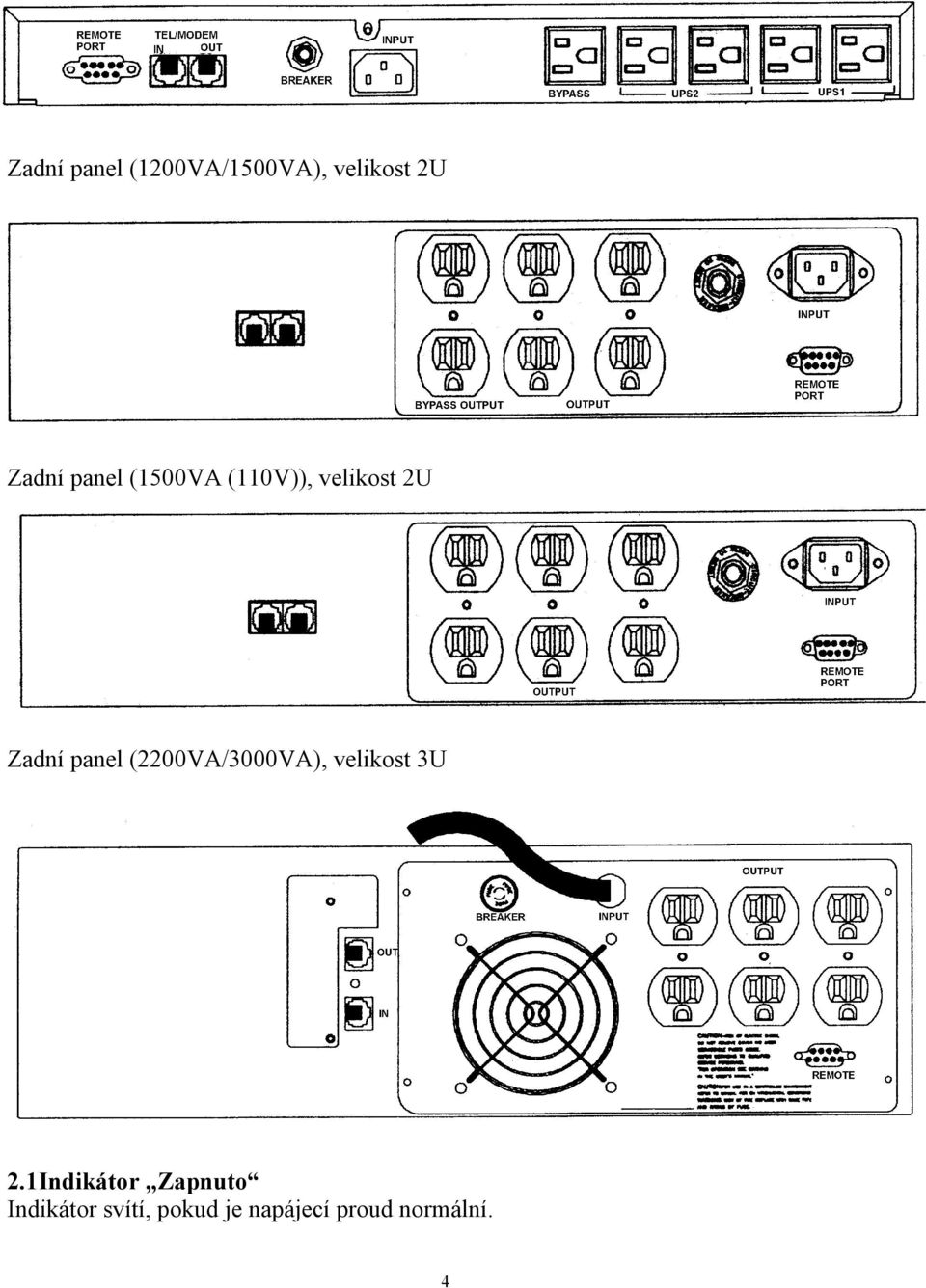 (2200VA/3000VA), velikost 3U 2.