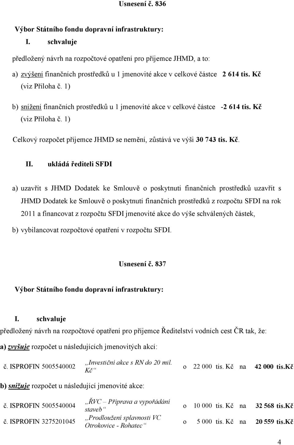 ukládá řediteli SFDI a) uzavřít s JHMD Dodatek ke Smlouvě o poskytnutí finančních prostředků uzavřít s JHMD Dodatek ke Smlouvě o poskytnutí finančních prostředků z rozpočtu SFDI na rok 20 a