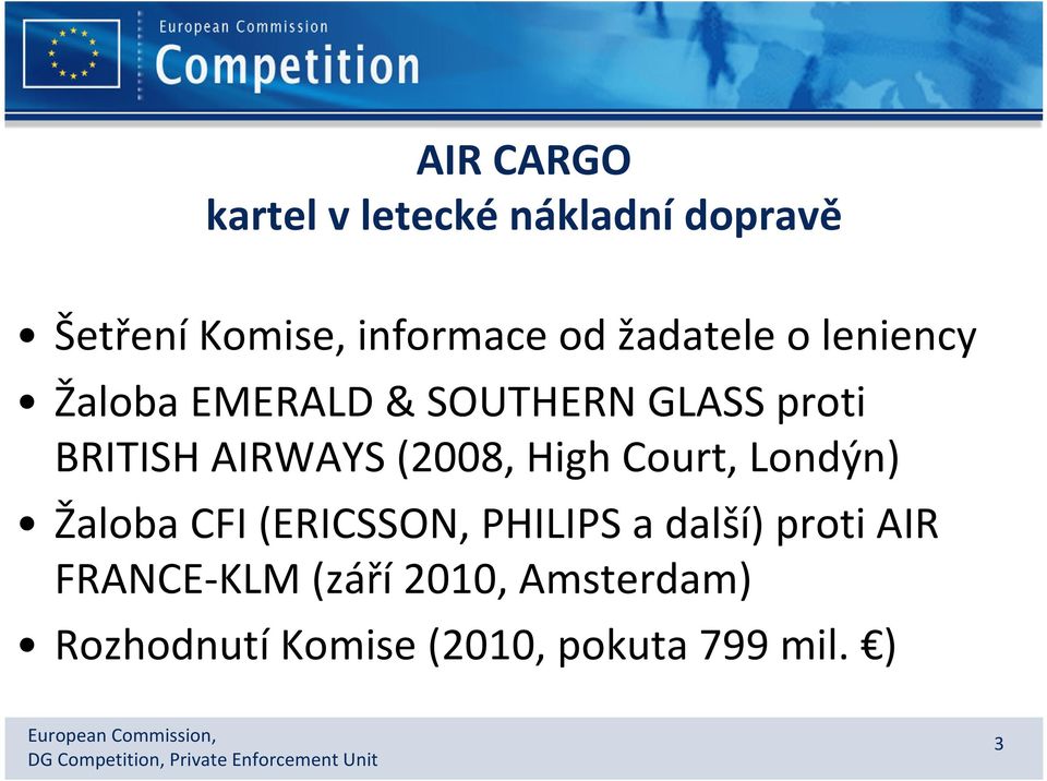 (2008, High Court, Londýn) Žaloba CFI (ERICSSON, PHILIPS a další) proti AIR