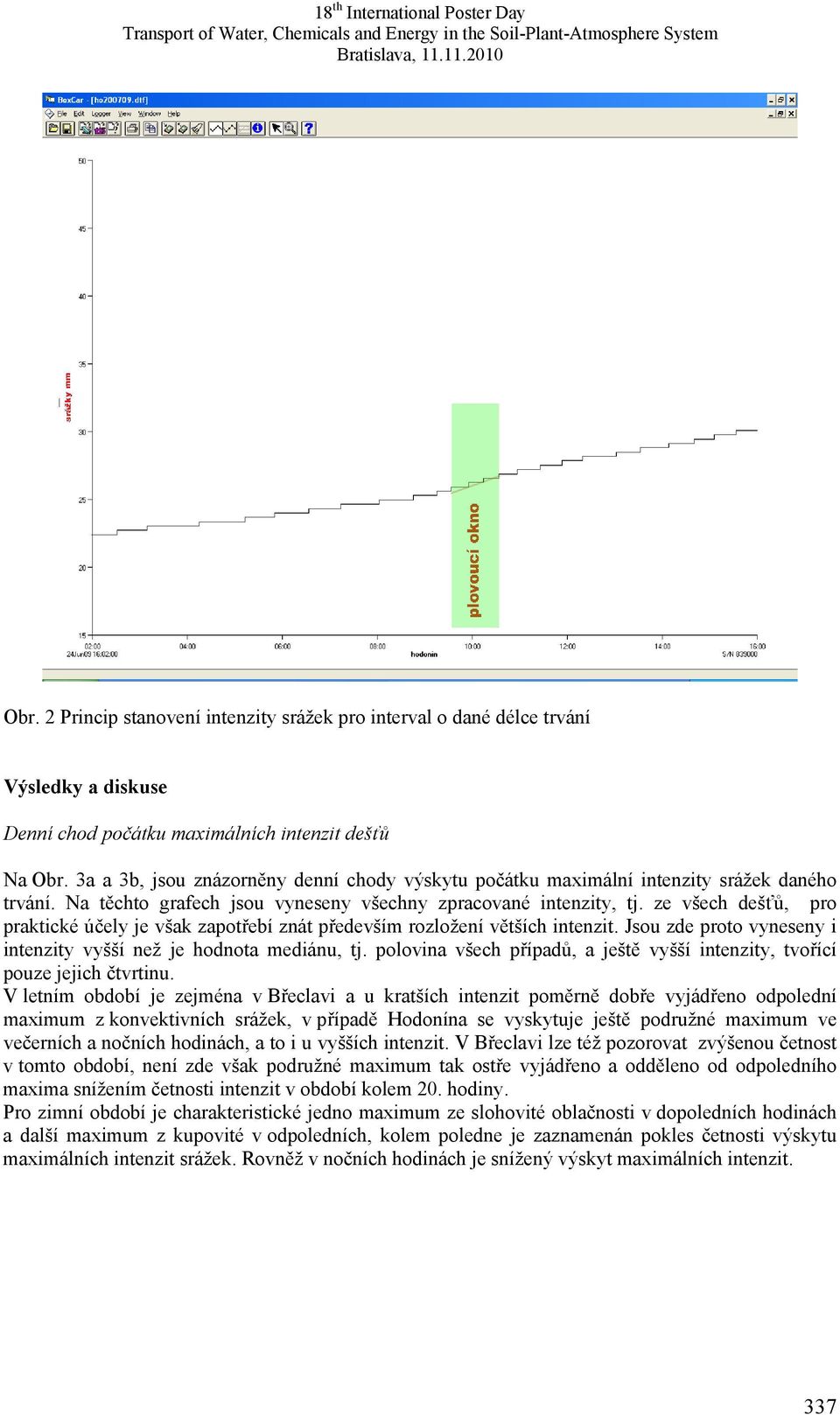 ze všech dešťů, pro praktické účely je však zapotřebí znát především rozložení větších intenzit. Jsou zde proto vyneseny i intenzity vyšší než je hodnota mediánu, tj.