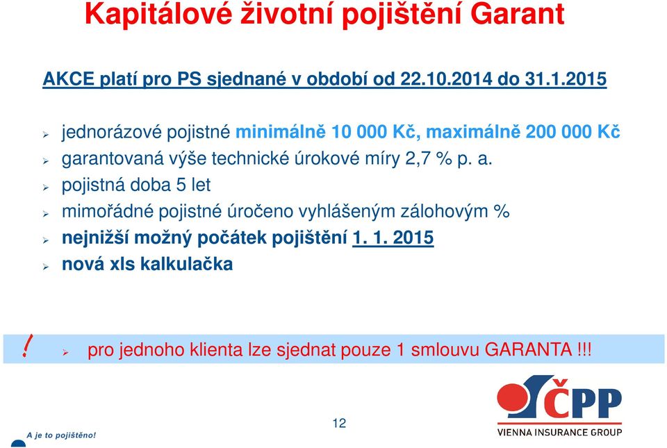 technické úrokové míry 2,7 % p. a.