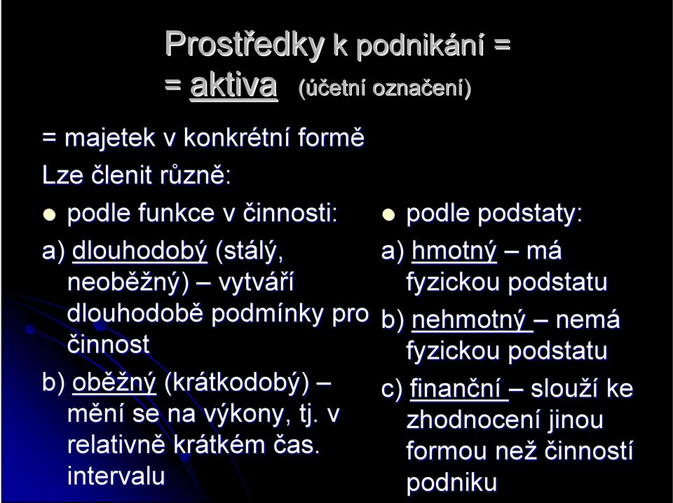 ěžný (krátkodobý) mění se na výkony, tj. v relativně krátk tkém čas.