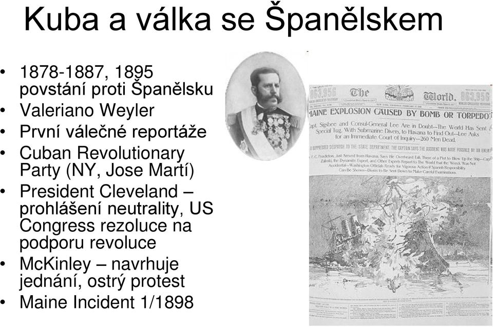 Jose Martí) President Cleveland prohlášení neutrality, US Congress