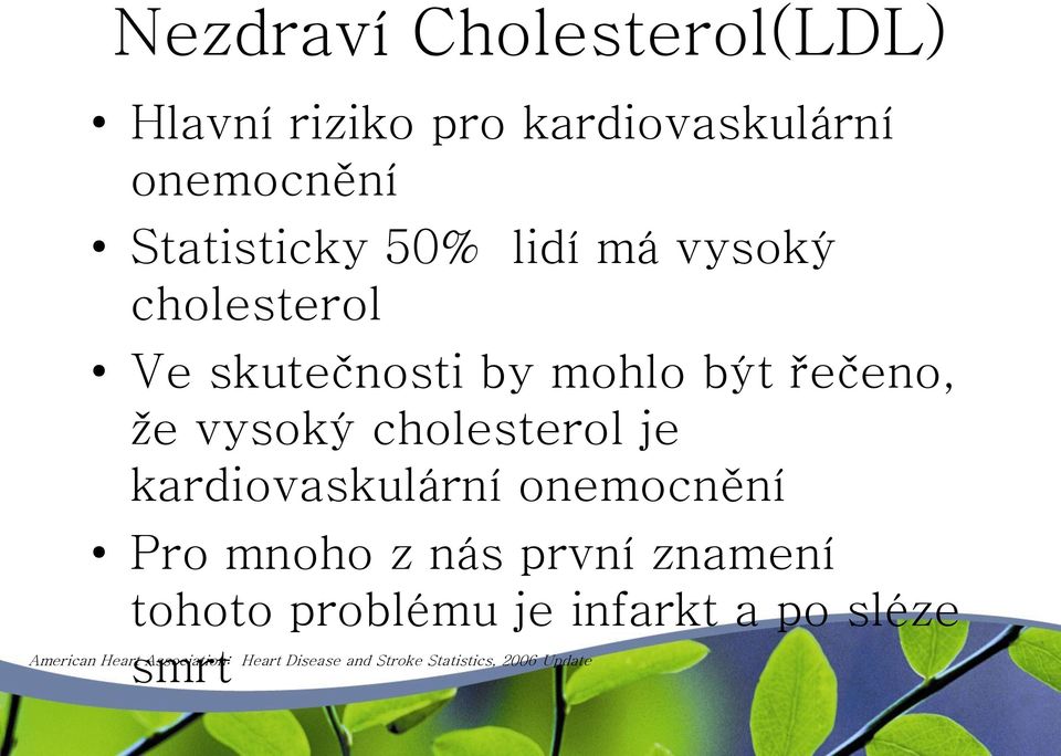 kardiovaskulární onemocnění Pro mnoho z nás první znamení tohoto problému je infarkt a