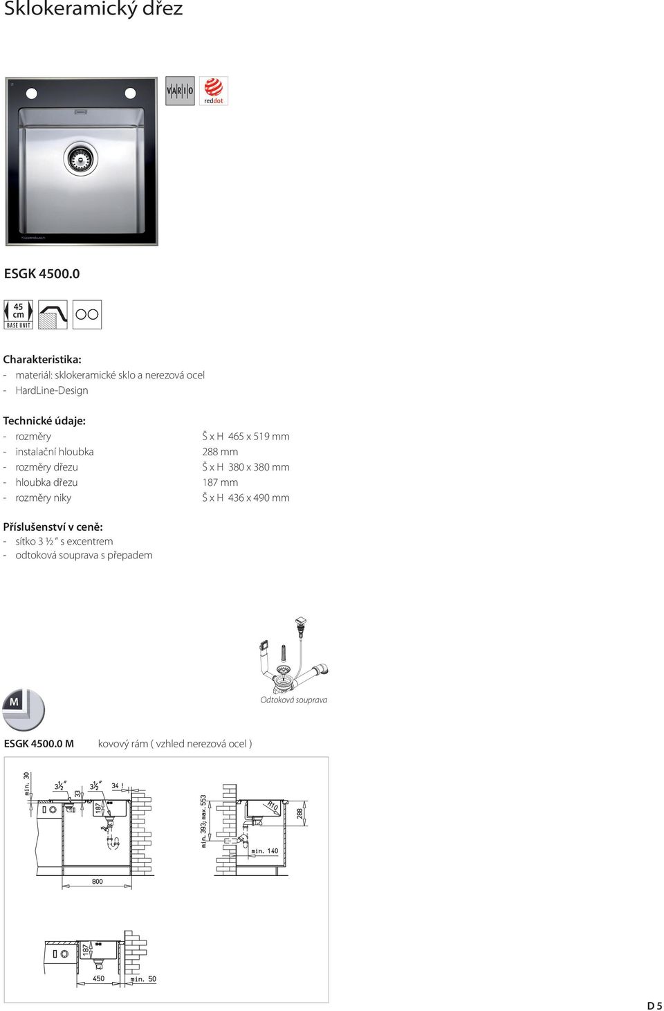 HardLine-Design - instalační hloubka niky Š x H 465 x 519 mm 288