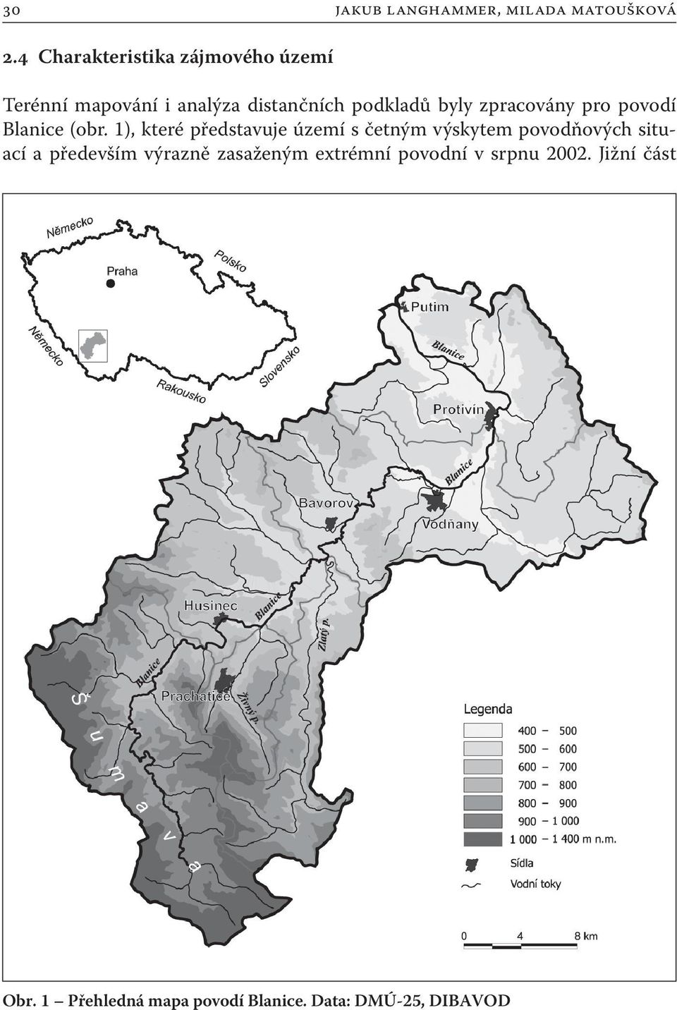 zpracovány pro povodí Blanice (obr.