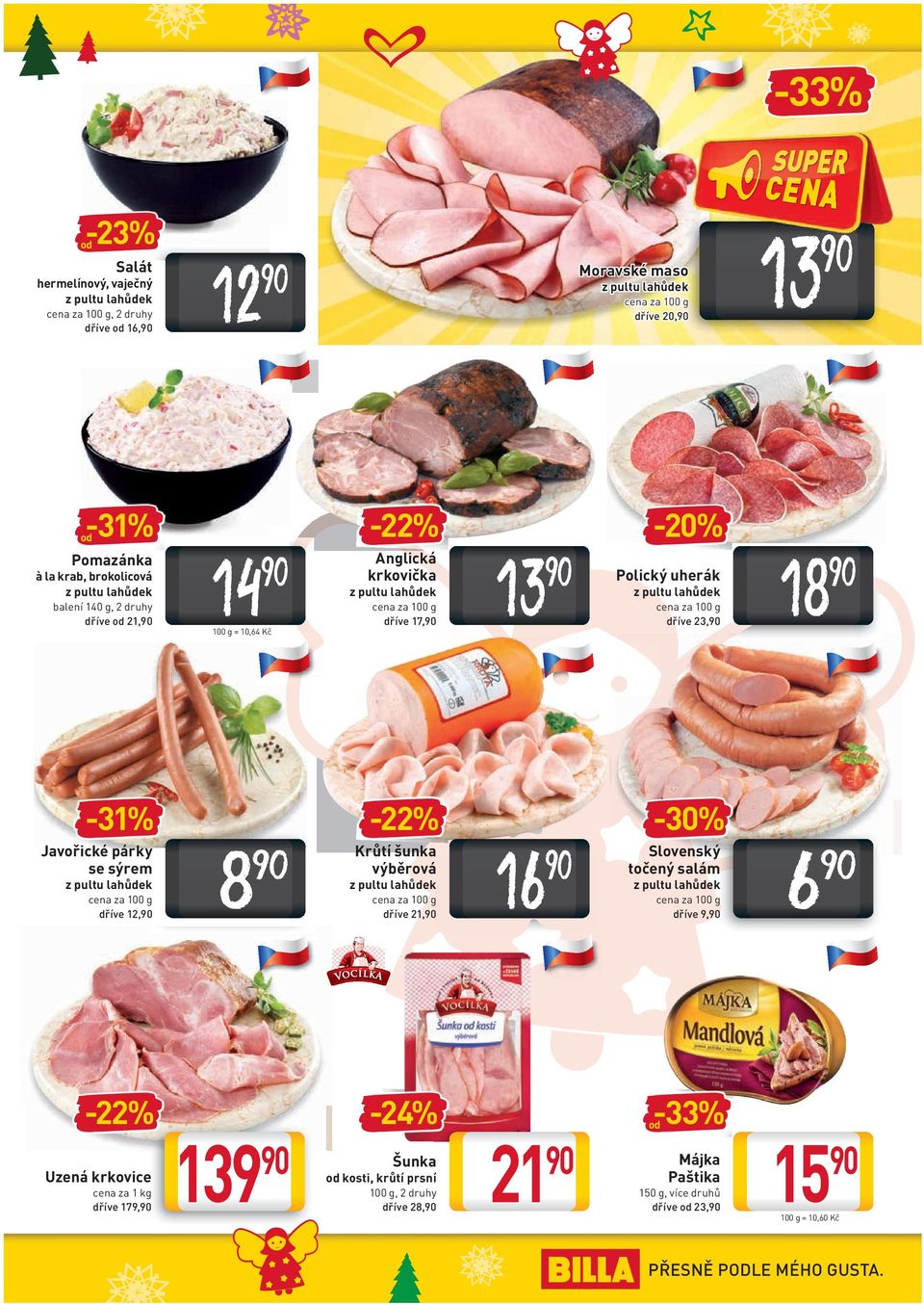 kg dříve 179, 8 dříve 21, 139-24% Šunka kosti, krůtí prsní 100 g, 2 druhy dříve 28, 13-20% 13 Polický uherák dříve 23, 18-30% 16 Slovenský