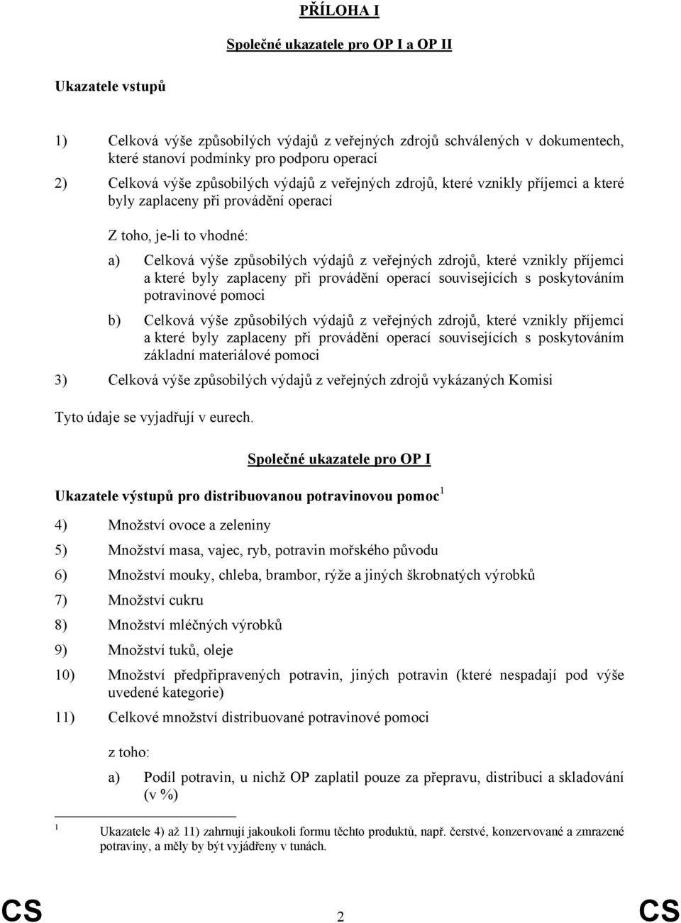 vznikly příjemci a které byly zaplaceny při provádění operací souvisejících s poskytováním potravinové pomoci b) Celková výše způsobilých výdajů z veřejných zdrojů, které vznikly příjemci a které