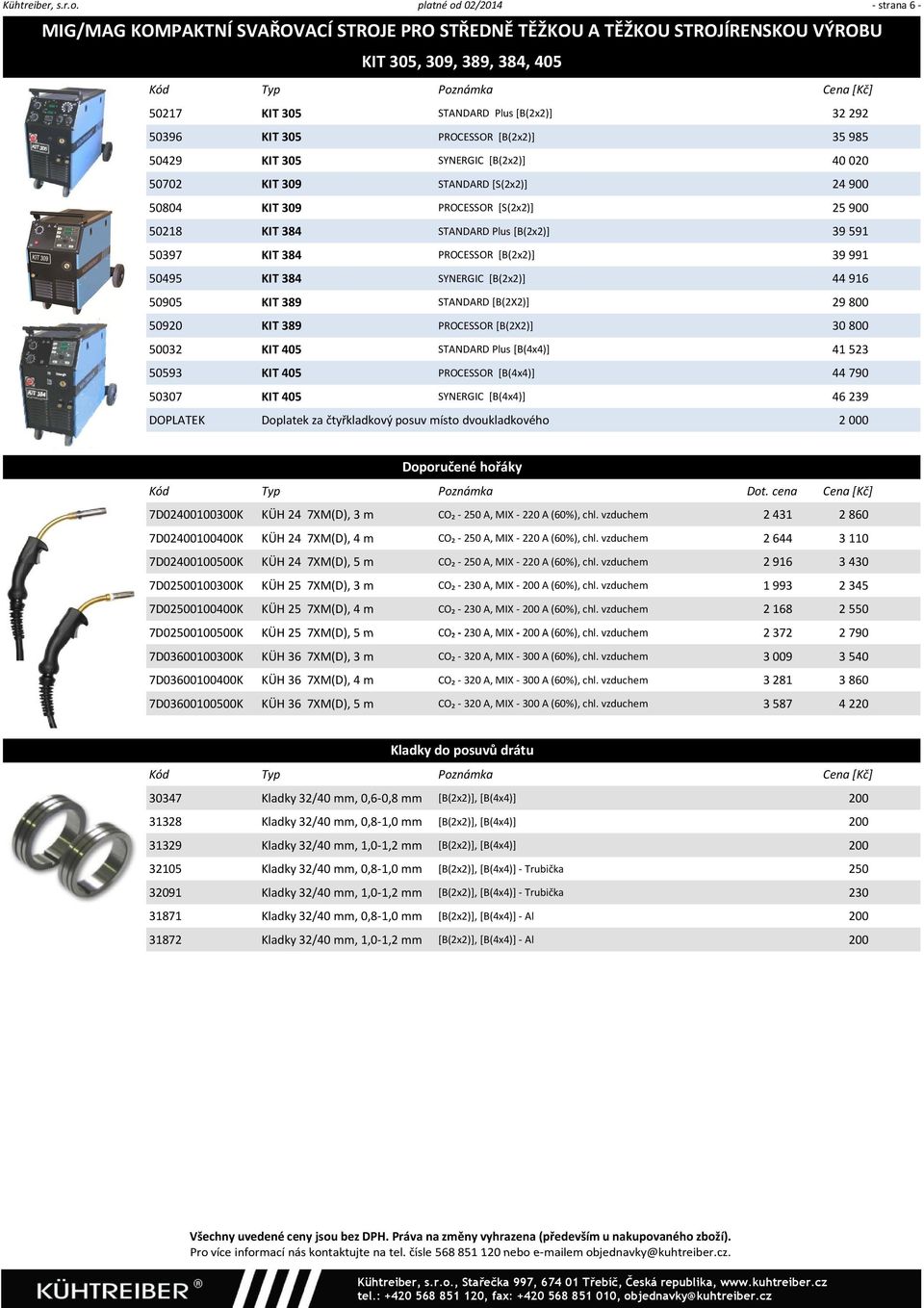 PROCESSOR [B(2x2)] 35 985 50429 KIT 305 SYNERGIC [B(2x2)] 40 020 50702 KIT 309 STANDARD [S(2x2)] 24 900 50804 KIT 309 PROCESSOR [S(2x2)] 25 900 50218 KIT 384 STANDARD Plus [B(2x2)] 39 591 50397 KIT