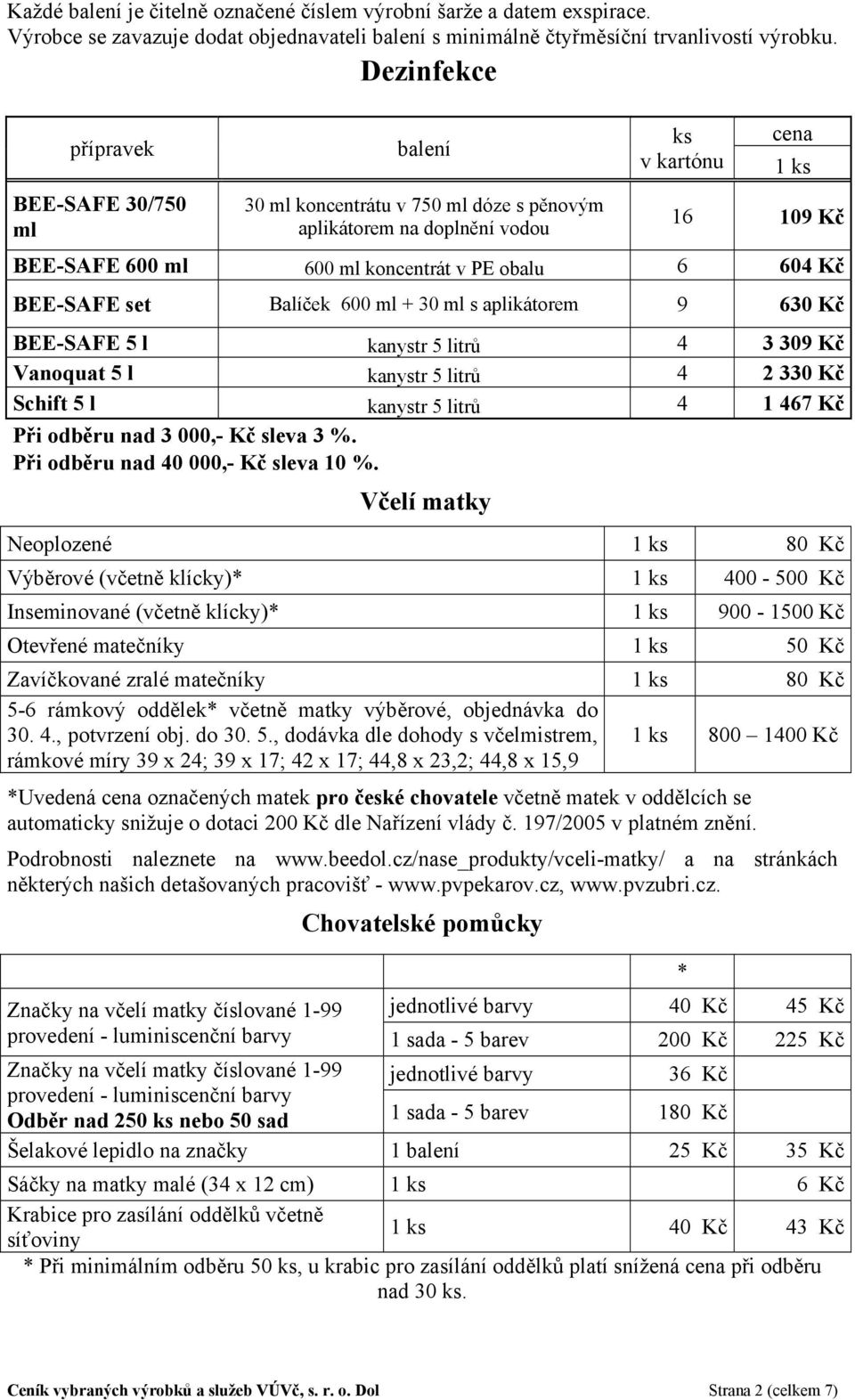 604 Kč BEE-SAFE set Balíček 600 ml + 30 ml s aplikátorem 9 630 Kč BEE-SAFE 5 l kanystr 5 litrů 4 3 309 Kč Vanoquat 5 l kanystr 5 litrů 4 2 330 Kč Schift 5 l kanystr 5 litrů 4 1 467 Kč Při odběru nad