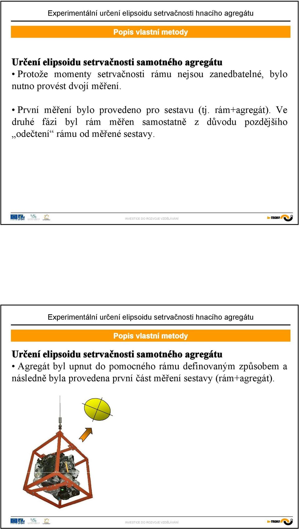 Ve druhé fázi byl rám měřen samostatně z důvodu pozdějšího odečtení rámu od měřené sestavy.