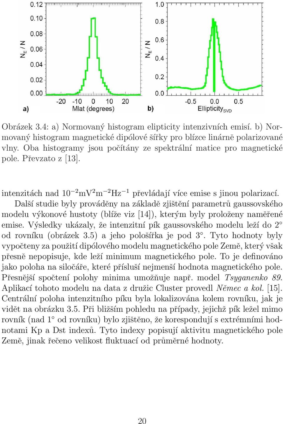 Další studie byly prováděny na základě zjištění parametrů gaussovského modelu výkonové hustoty (blíže viz [14]), kterým byly proloženy naměřené emise.