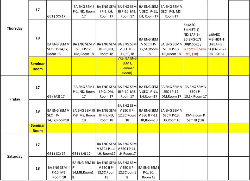 Com (P) Sem MS, () ###AEC MB(HST 1) (BA9) SC(ENG ) DB P.