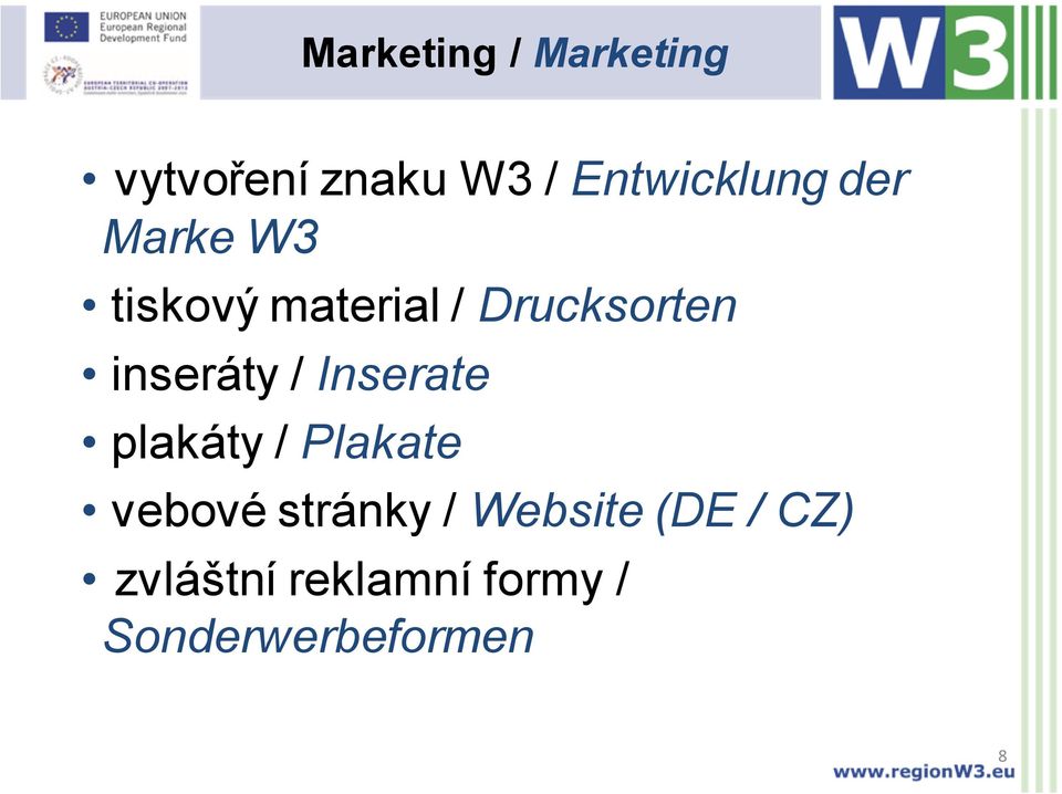 Inserate plakáty / Plakate vebové stránky / Website