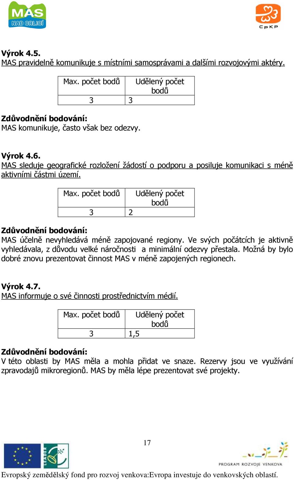 Ve svých počátcích je aktivně vyhledávala, z důvodu velké náročnosti a minimální odezvy přestala. Možná by bylo dobré znovu prezentovat činnost MAS v méně zapojených regionech.