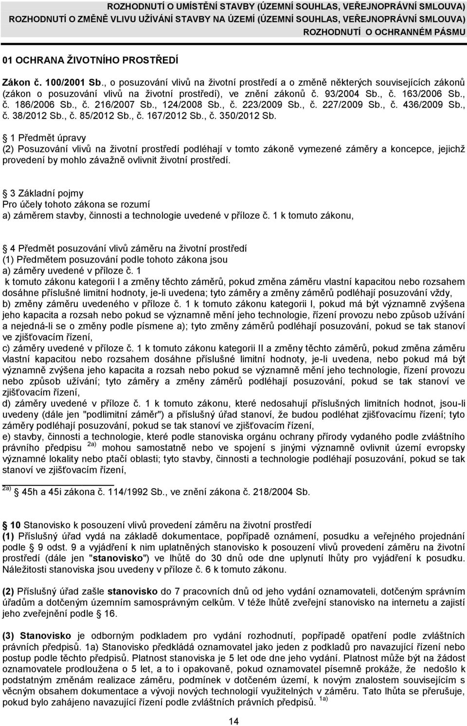 , 124/2008 Sb., č. 223/2009 Sb., č. 227/2009 Sb., č. 436/2009 Sb., č. 38/2012 Sb., č. 85/2012 Sb., č. 167/2012 Sb., č. 350/2012 Sb.