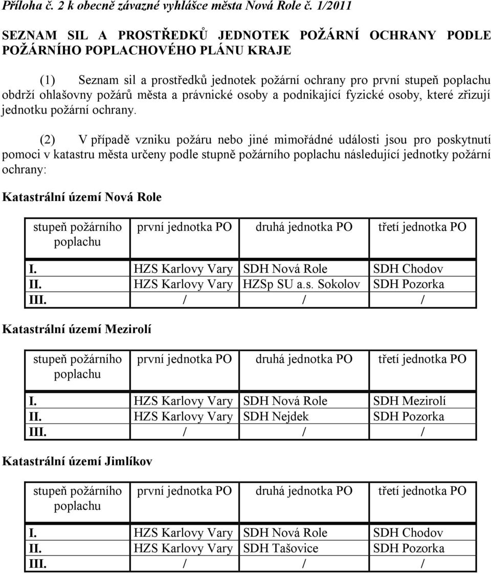 města a právnické osoby a podnikající fyzické osoby, které zřizují jednotku poţární ochrany.