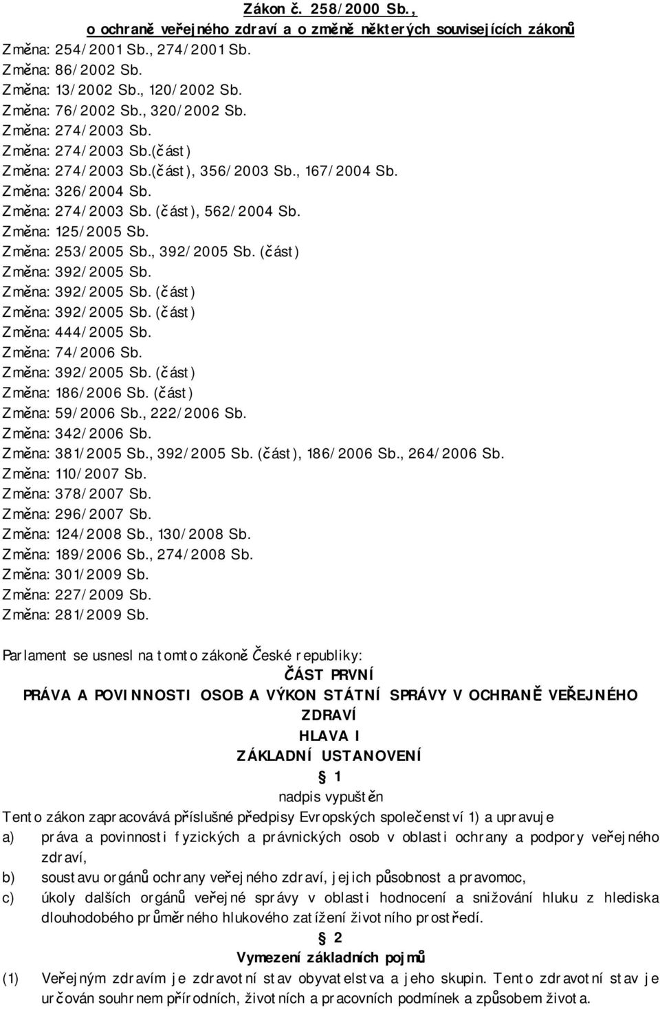 Změna: 253/2005 Sb., 392/2005 Sb. (část) Změna: 392/2005 Sb. Změna: 392/2005 Sb. (část) Změna: 392/2005 Sb. (část) Změna: 444/2005 Sb. Změna: 74/2006 Sb. Změna: 392/2005 Sb. (část) Změna: 186/2006 Sb.