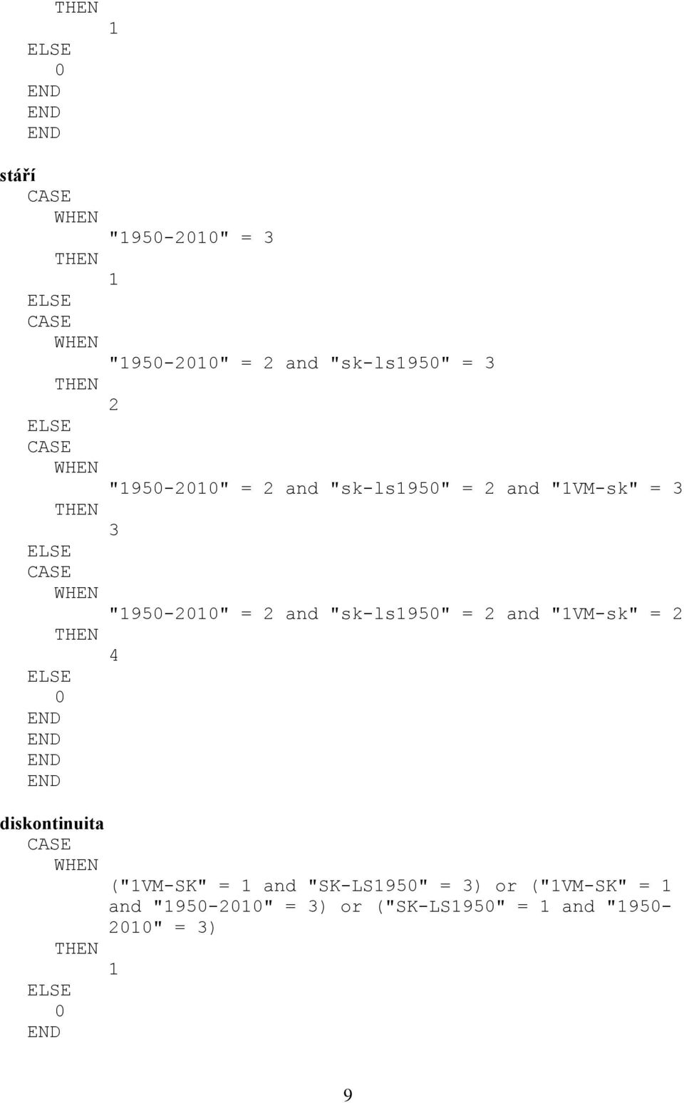 "VM-sk" = 4 diskontinuita ("VM-SK" = and "SK-LS95" = )