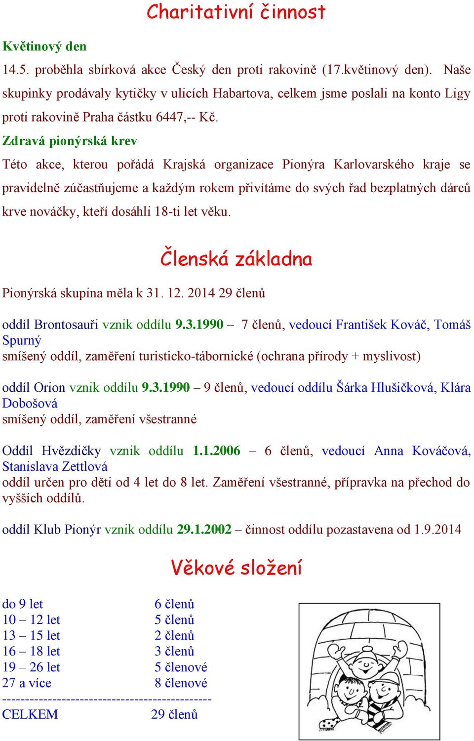 Zdravá pionýrská krev Této akce, kterou pořádá Krajská organizace Pionýra Karlovarského kraje se pravidelně zúčastňujeme a každým rokem přivítáme do svých řad bezplatných dárců krve nováčky, kteří