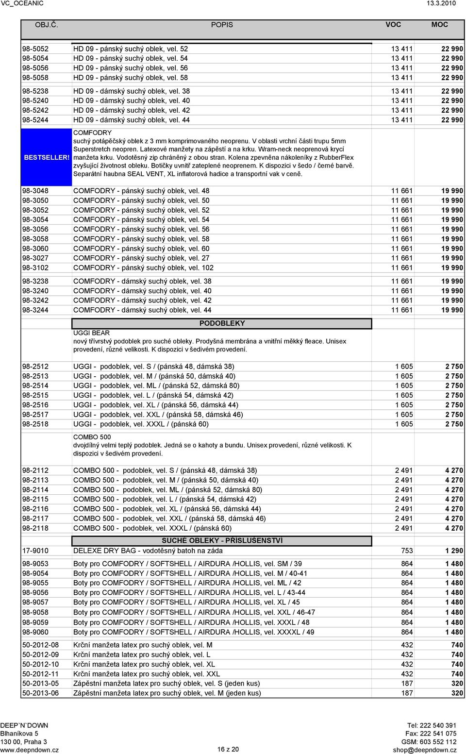 40 13 411 22 990 98-5242 HD 09 - dámský suchý oblek, vel. 42 13 411 22 990 98-5244 HD 09 - dámský suchý oblek, vel. 44 13 411 22 990 BESTSELLER!