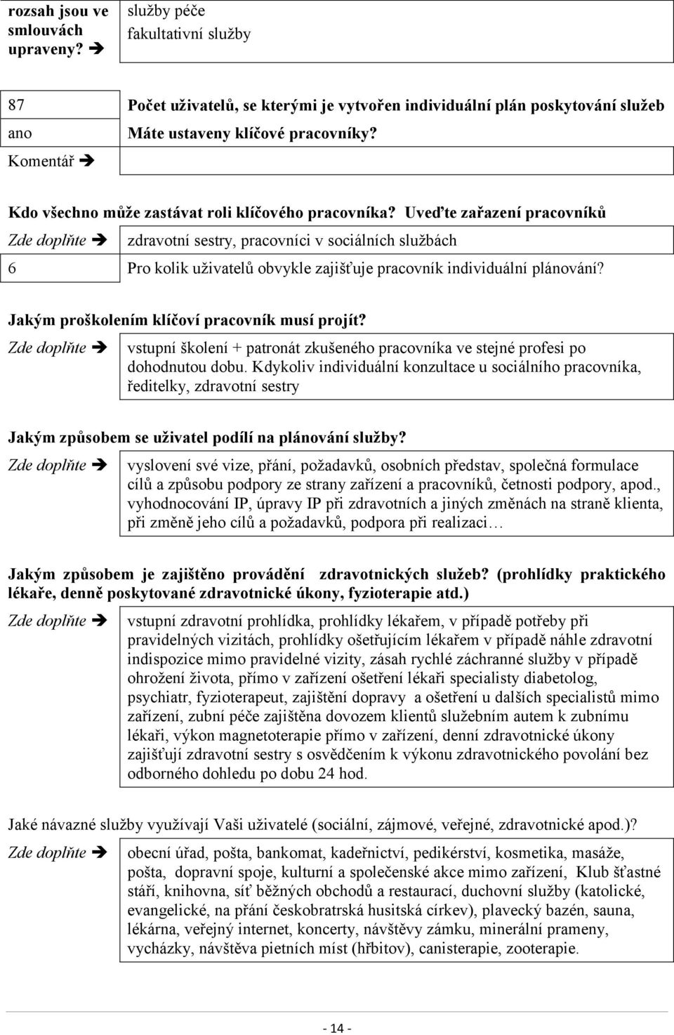 Uveďte zařazení pracovníků zdravotní sestry, pracovníci v sociálních službách 6 Pro kolik uživatelů obvykle zajišťuje pracovník individuální plánování? Jakým proškolením klíčoví pracovník musí projít?