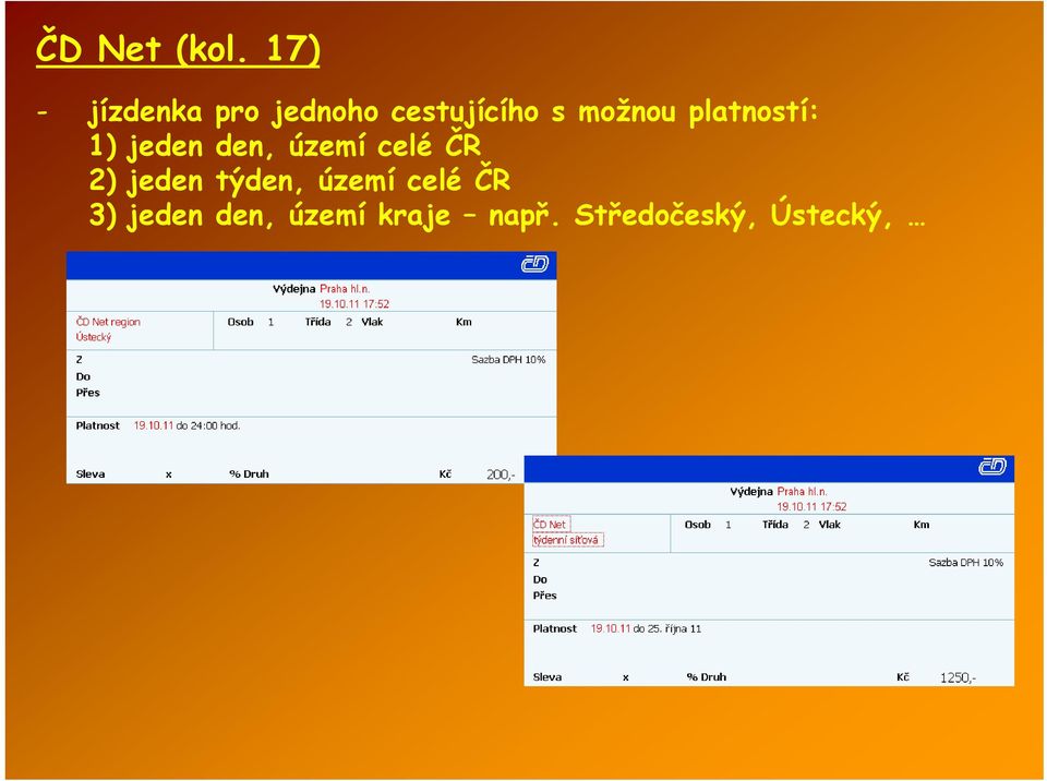 možnou platností: 1) jeden den, území celé ČR