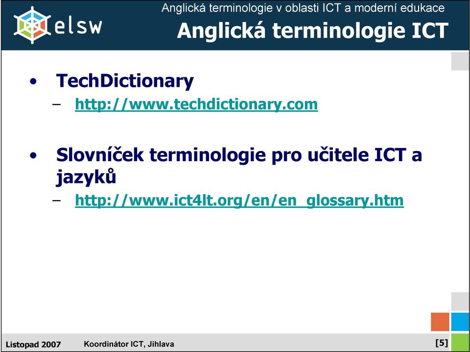 com Slovníček terminologie pro učitele