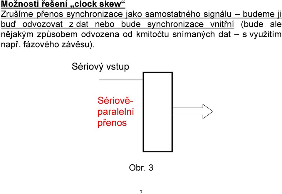 synchronizace vnitřní (bude ale nějakým způsobem odvozena od kmitočtu