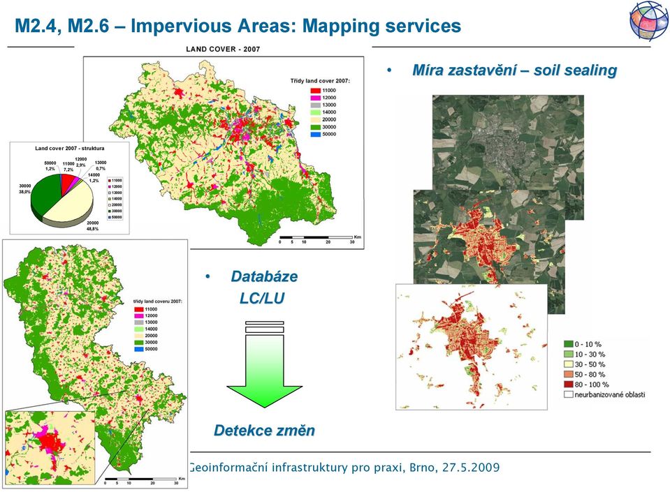 sealing Land cover 2007 - struktura 30000 38,0% 50000 1,2%