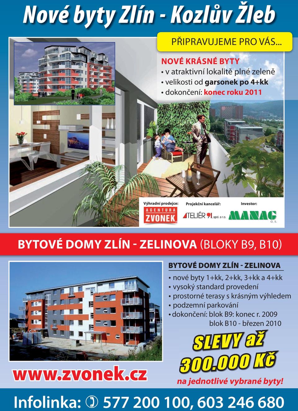 projekční kancelář: investor: bytové Domy ZLÍn - ZeLinovA (BLOKY B9, B10) www.zvonek.