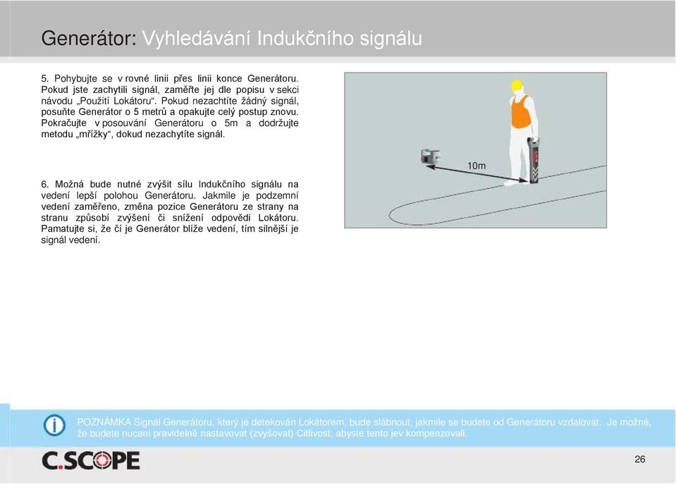 Možná bude nutné zvýšit sílu Indukčního signálu na vedení lepší polohou Generátoru.