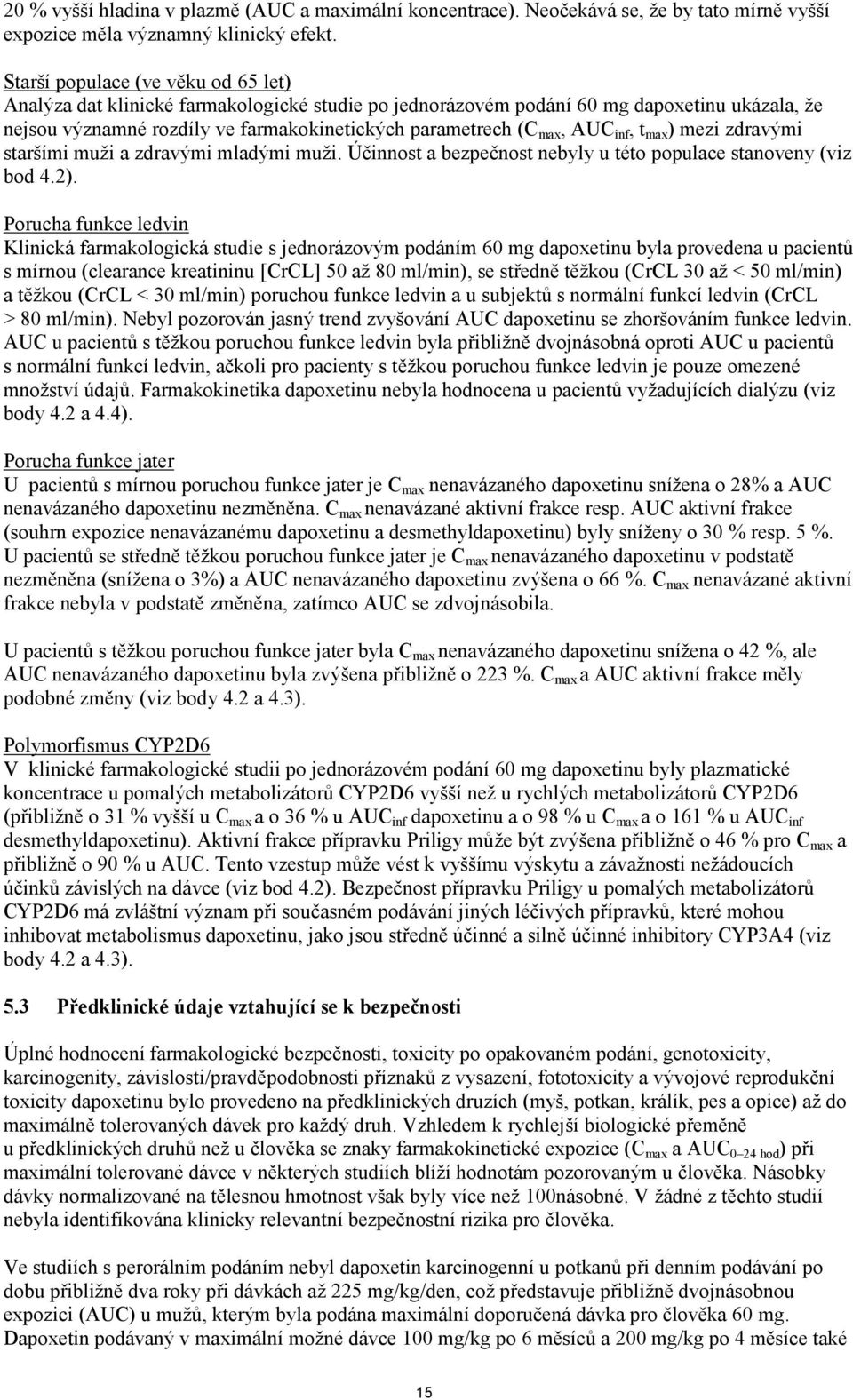 AUC inf, t max ) mezi zdravými staršími muži a zdravými mladými muži. Účinnost a bezpečnost nebyly u této populace stanoveny (viz bod 4.2).